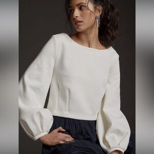 Maeve by Anthropologie Tie-Back Ponte Pullover Sweatshirt
